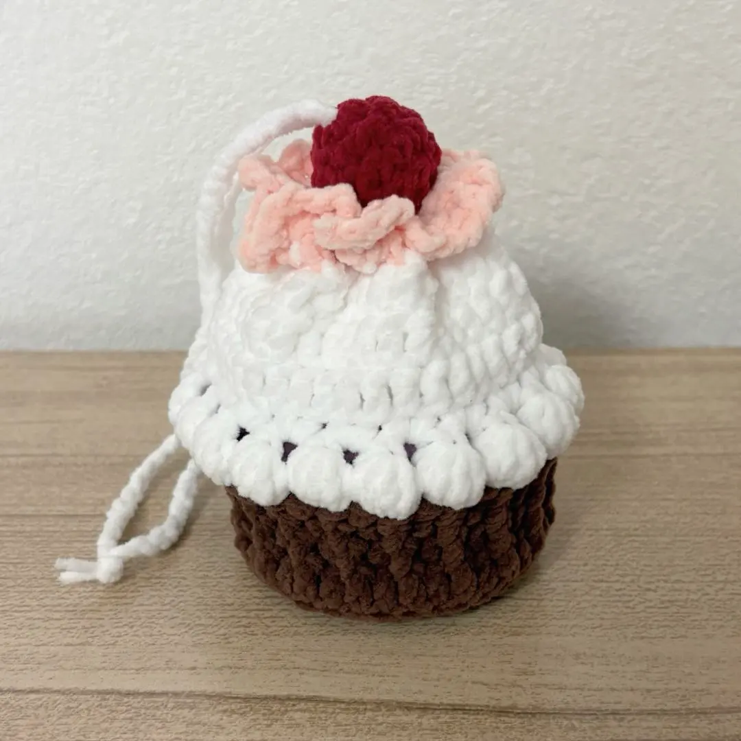Thumbnail of Knitting, crochet, pouch, cupcake, yarn, handmade, drawstring bag