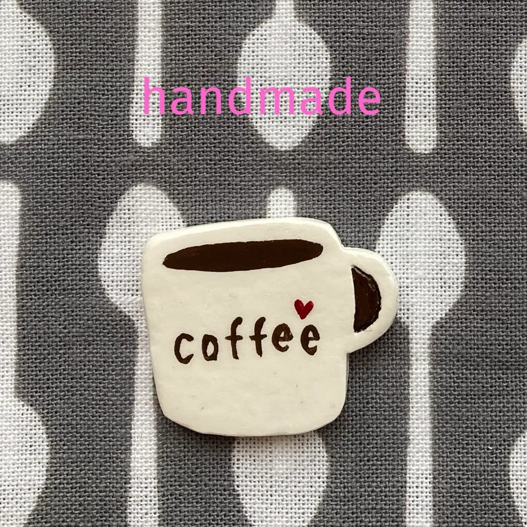 Thumbnail of Handmade Brooch No. 112 Coffee Cup (Heart)