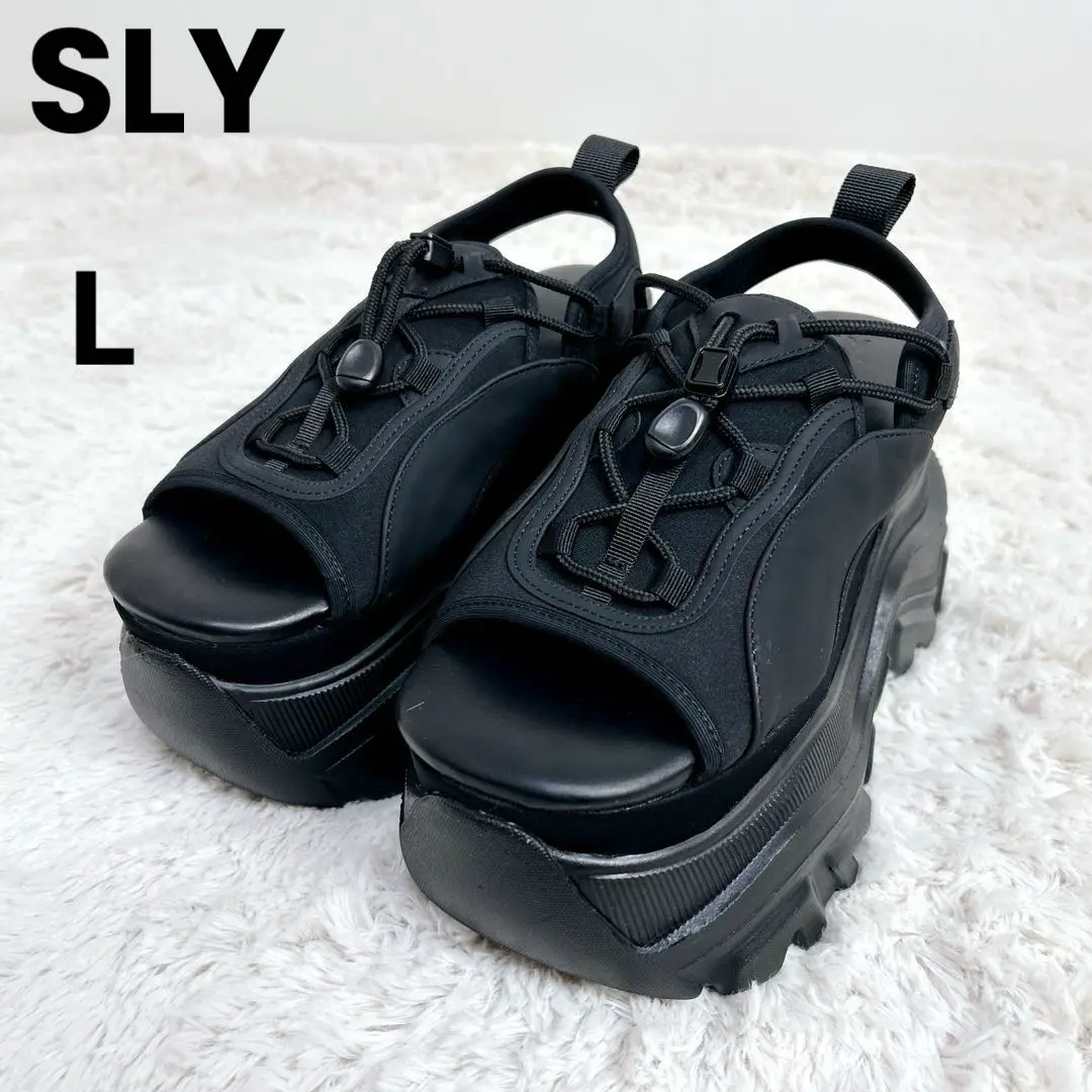 本日限定最終値下げ新品SLY厚底サンダル黒M SLY スライ ストラップサンダル 黒 - メルカリ