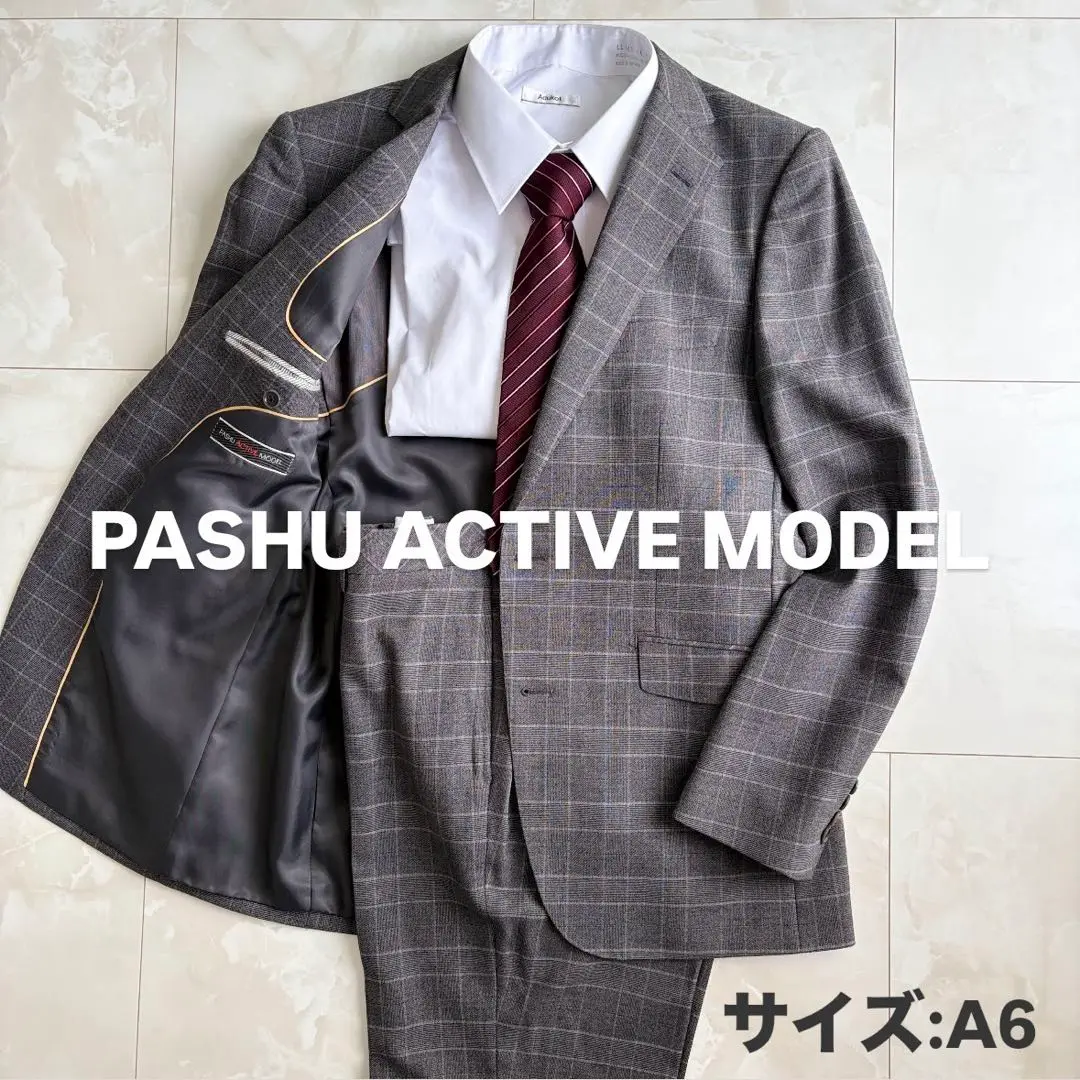 美品】PASHU ACTIVE MODEL♡グレー×ストライプ セットアップ メンズ