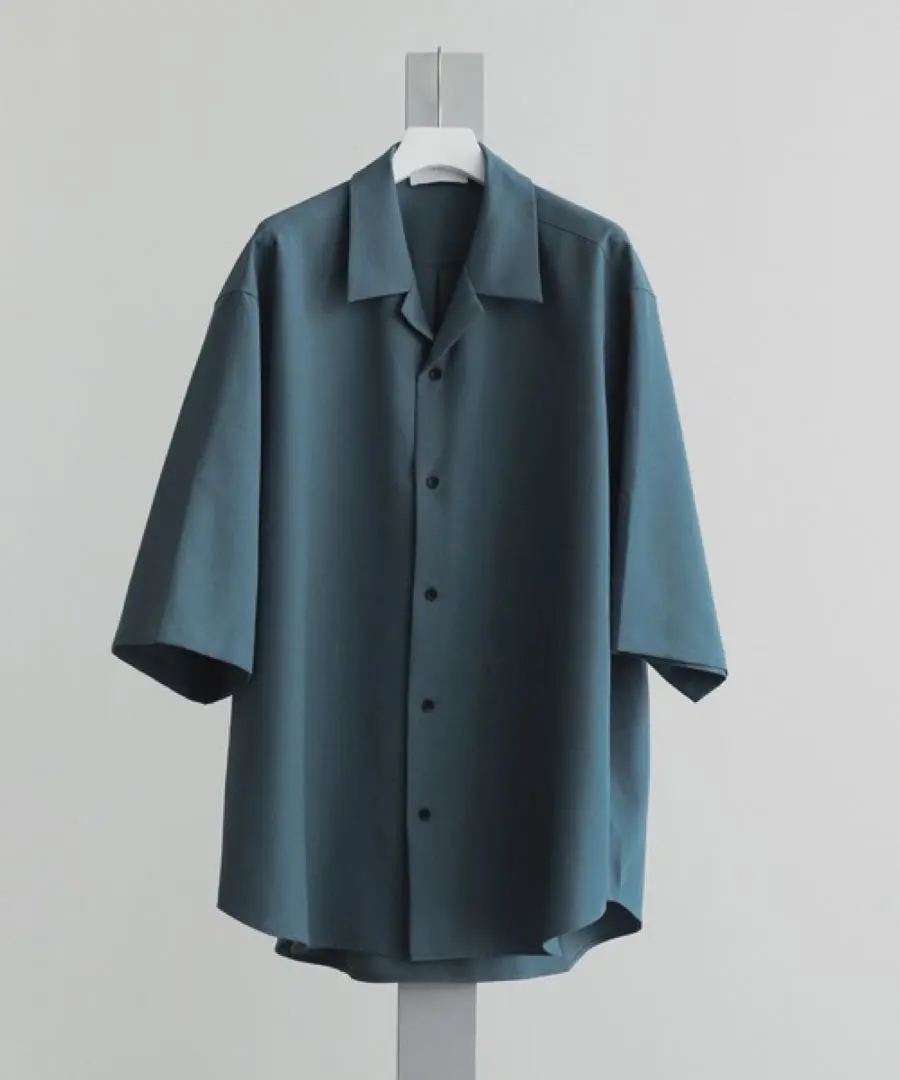 Thumbnail of remer / Short Sleeve Shirt, Blue, Drape, Open Collar