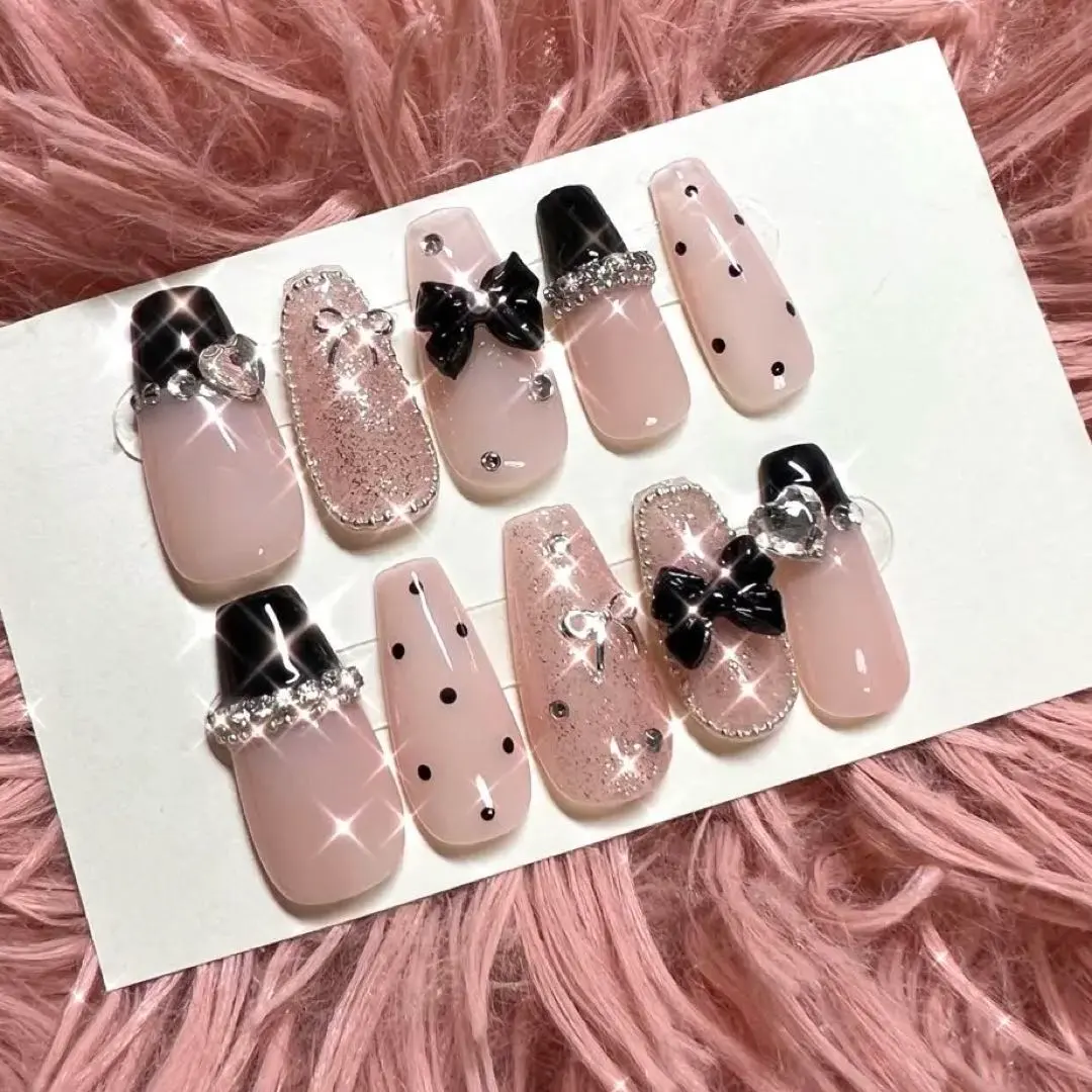 Thumbnail of Nail tips, One-hon style, French girly, Korean