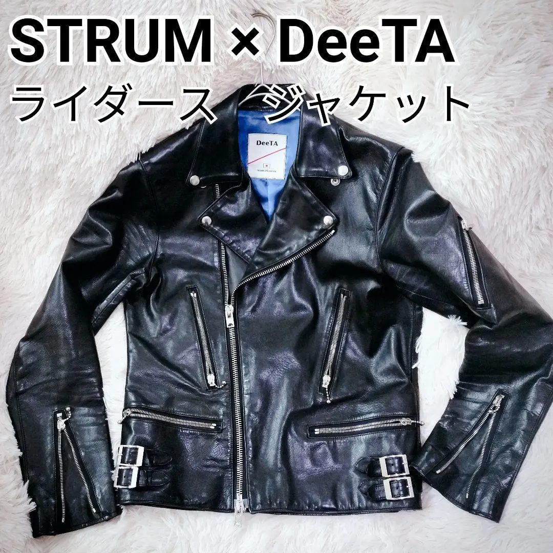 ハ*ル様 【極美品】STRUM × DeeTA ダブルライダース　ジャケット STRUM × DeeTA フルタンニンホースハイド ワックス ヴィンテージ