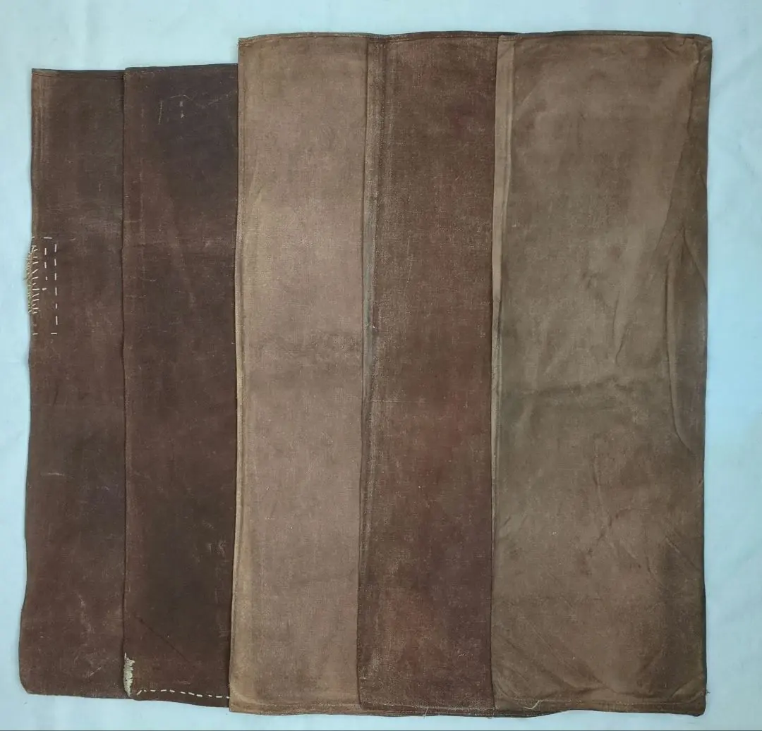 Thumbnail of Sale! Persimmon-dyed [Dark and Light Brown] Sake Bag Old Cloth Set of 5 ⑯ [Authentic Sake Bags from Sake Breweries]