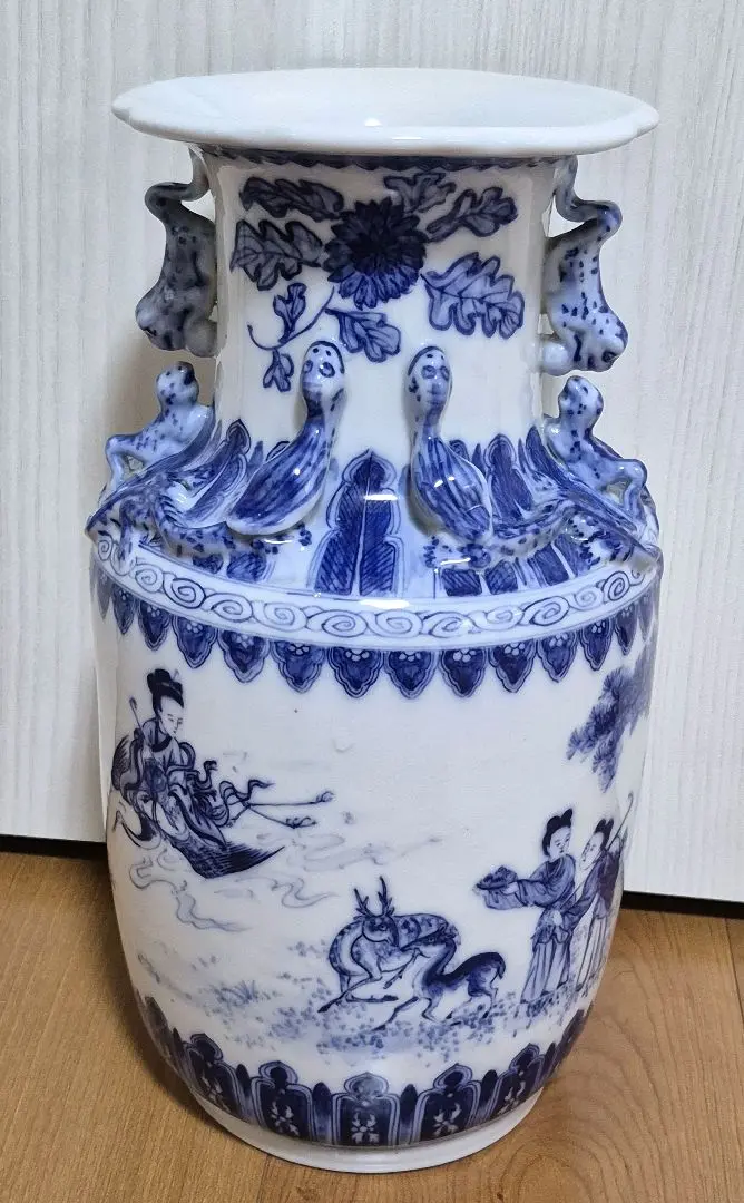中国 古美術 清時代 斗彩天球特大花瓶 【大清雍正年製】在銘y115