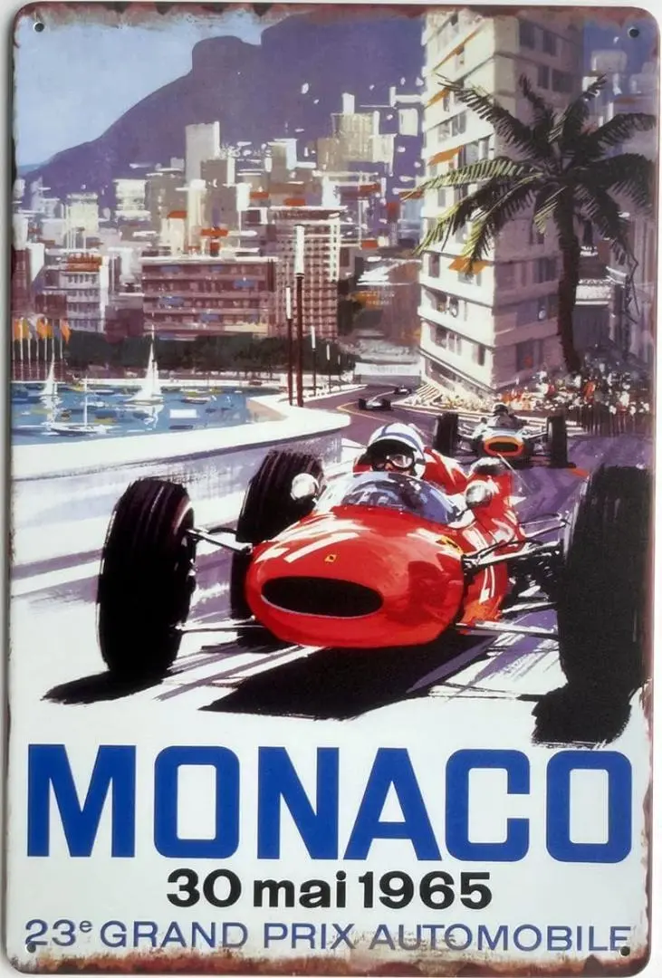 F1 モナコ ‘08 ポスター　キミ•ライコネン ニコラス•ワッツ F1 モナコ '08 ポスター キミ•ライコネン ニコラス•ワッツ