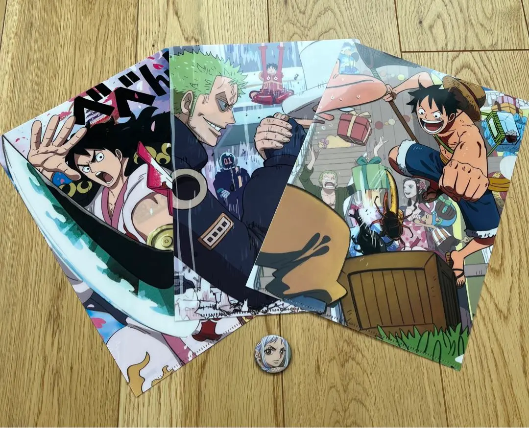 Thumbnail of One Piece x Kura Sushi clear file set (3 files), and one Bikkura Pon magnet