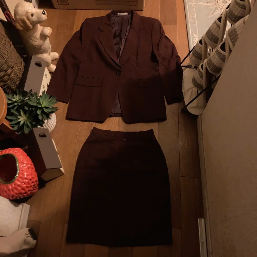 美品 アクアスキュータム スーツ スカート セットアップ ブラウン Aquascutum(アクアスキュータム) スカートセットアップ