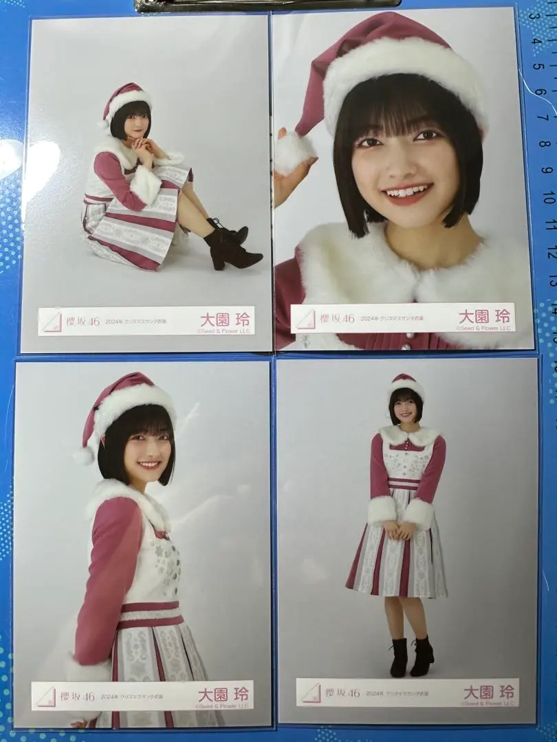 Thumbnail of Rei Ozono (Sakurazaka46) 2024 Christmas Santa Outfit Official Photo Set, Complete 2
