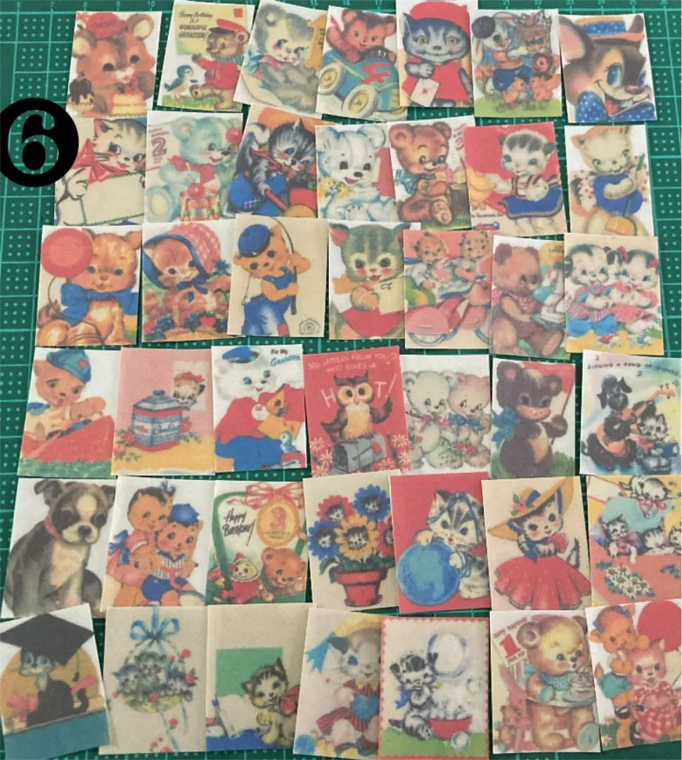Thumbnail of Retro Animal Lovers ❻ Flake Stickers, 42 pieces. Mostly bears and cats.