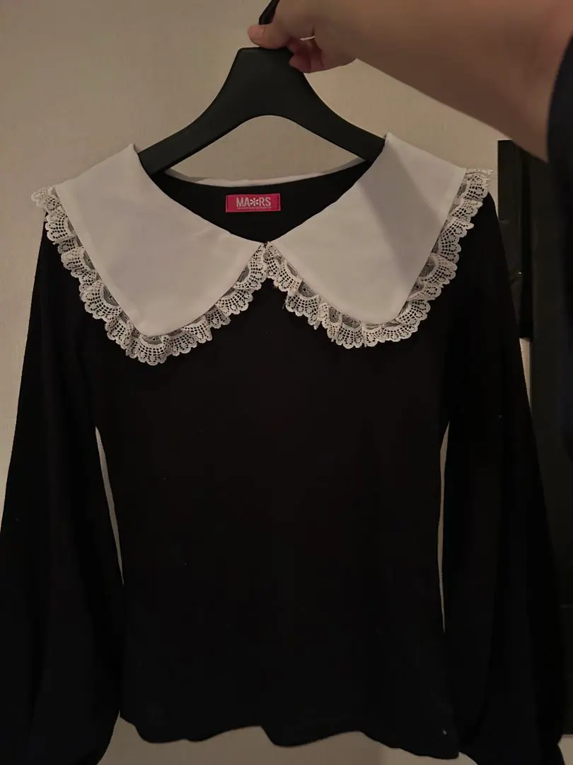 Thumbnail of MARS Black Long Sleeve Shirt with Lace