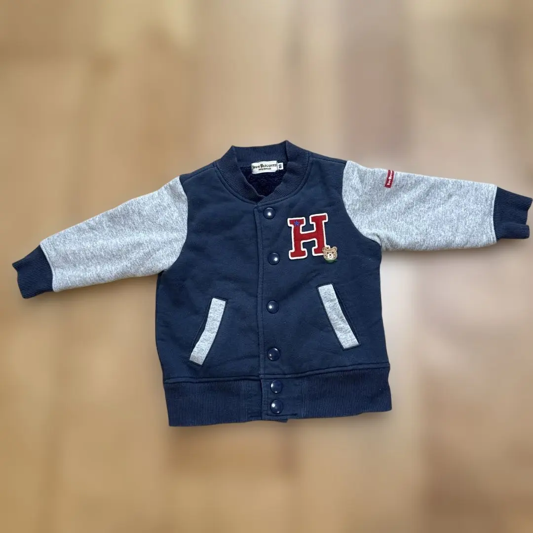 Thumbnail of Hot Biscuits Boy's Navy Gray Jacket Blouson 80cm