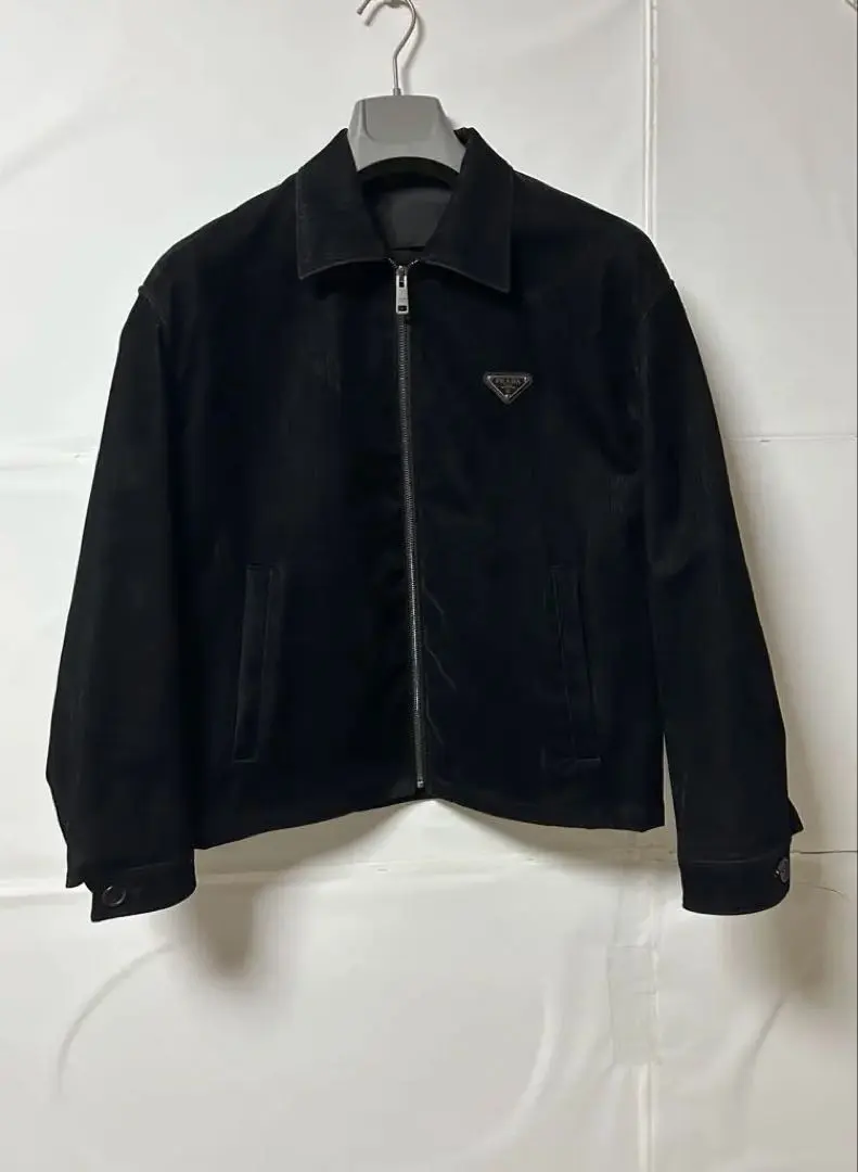 Thumbnail of Prada Velvet Denim Jacket, Black