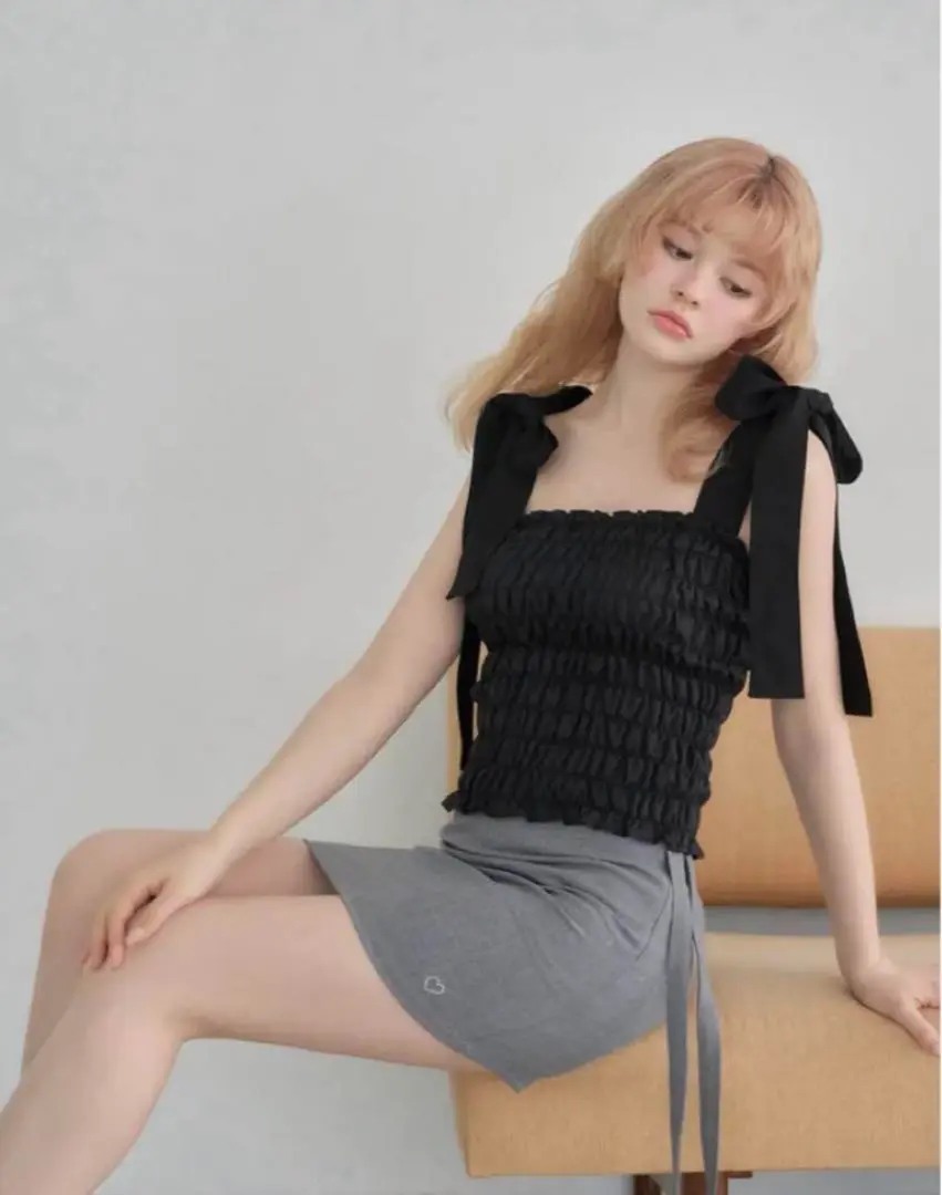 トップス ANDMARY May shirring tops おすすめ】 ANDMARY】Mei shirring tops トップス - トップス