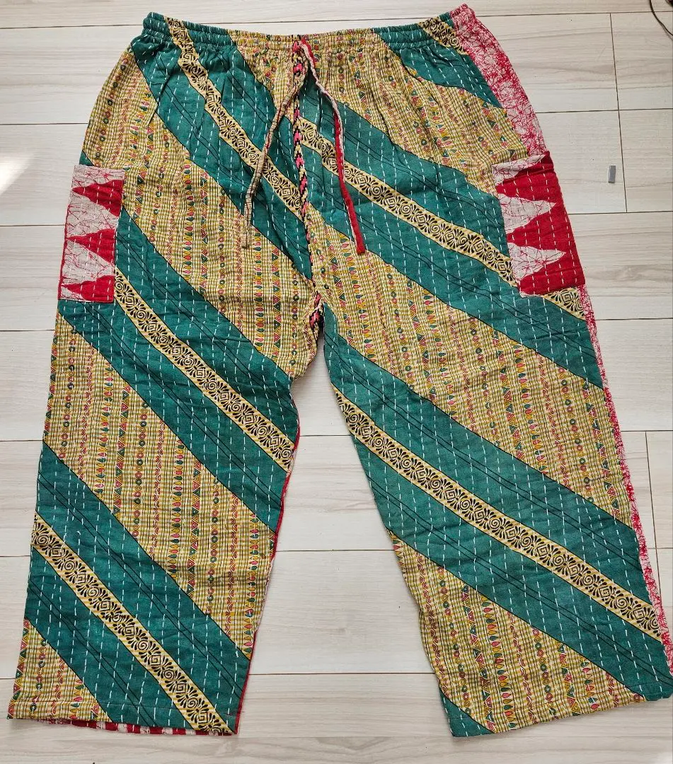 新品1点もの インド ヴィンテージ カンタキルト リバーシブルパンツ 刺子ラリー m89812711225_1.jpg?1740923006
