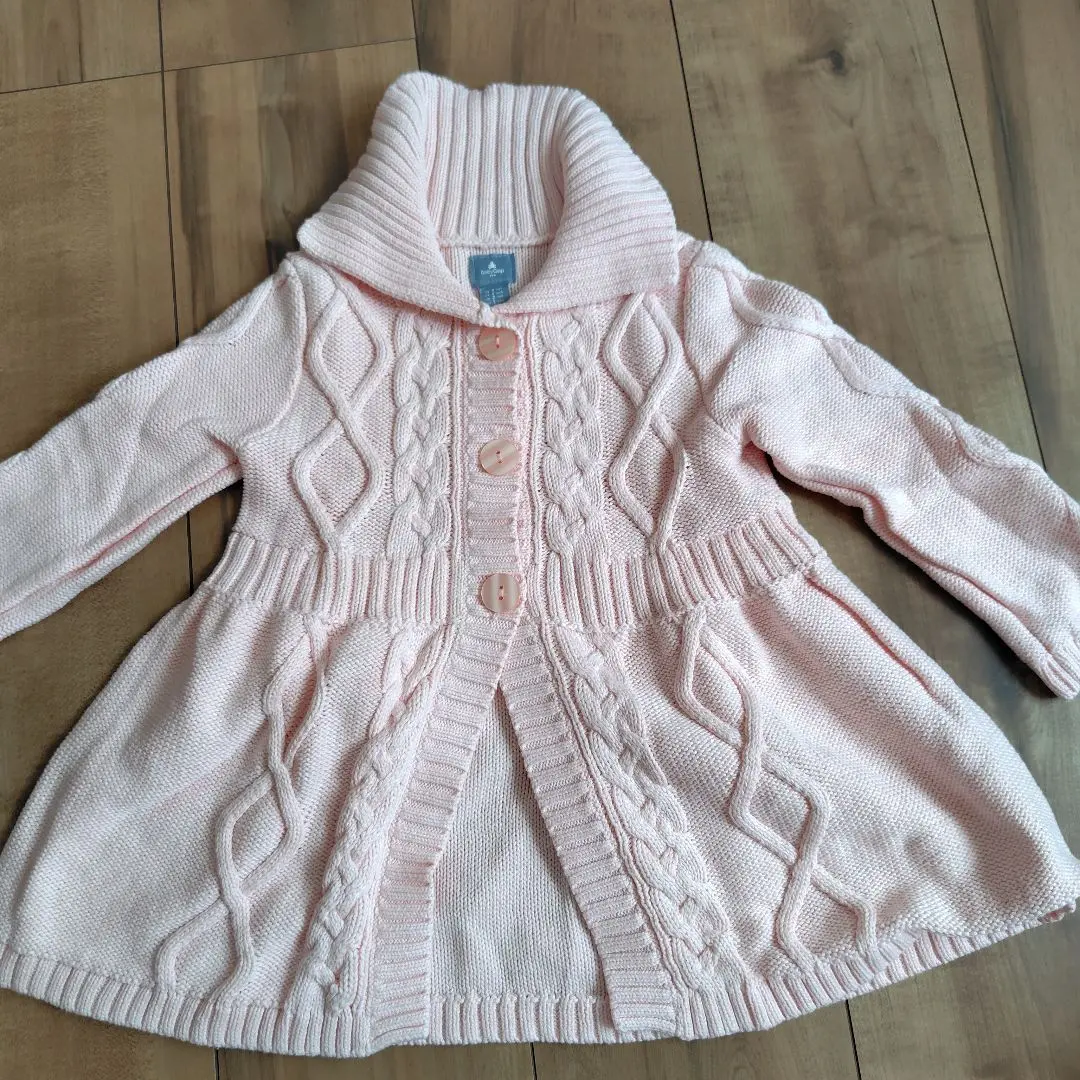 Thumbnail of Pink cable knit cardigan
