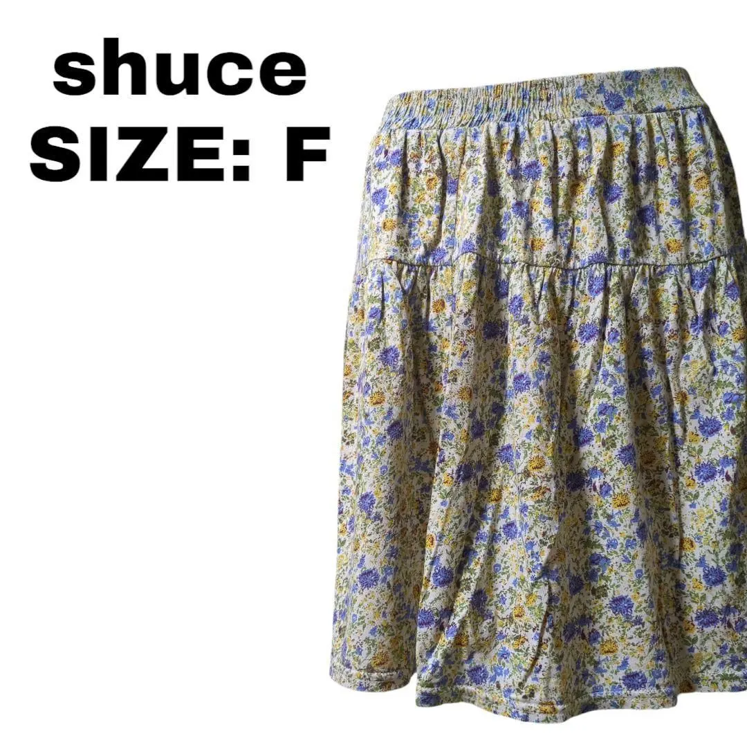 shuca 花紋ティアード裙 植物圖案 F 古著 的縮圖