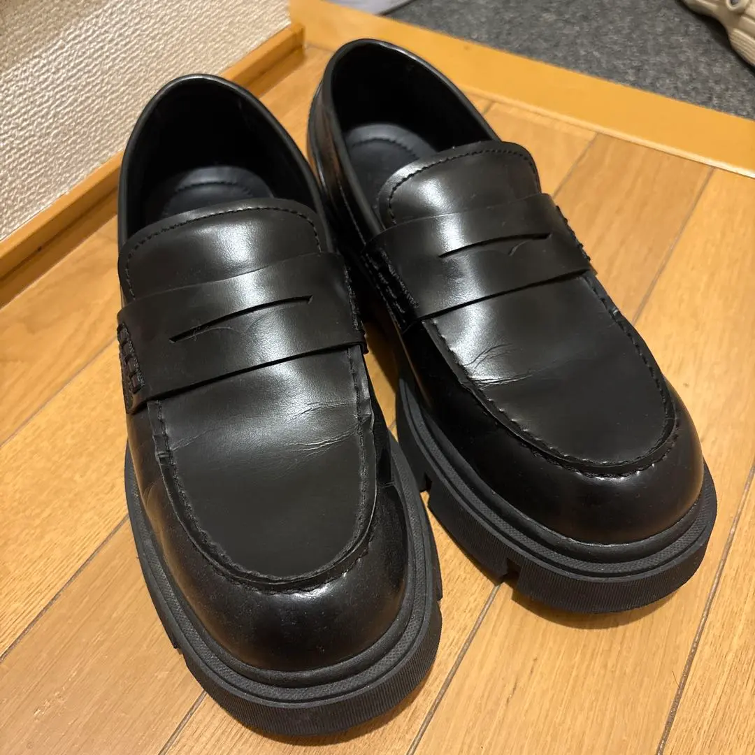 Thumbnail of ZARA Chunky Heel Loafers, Black