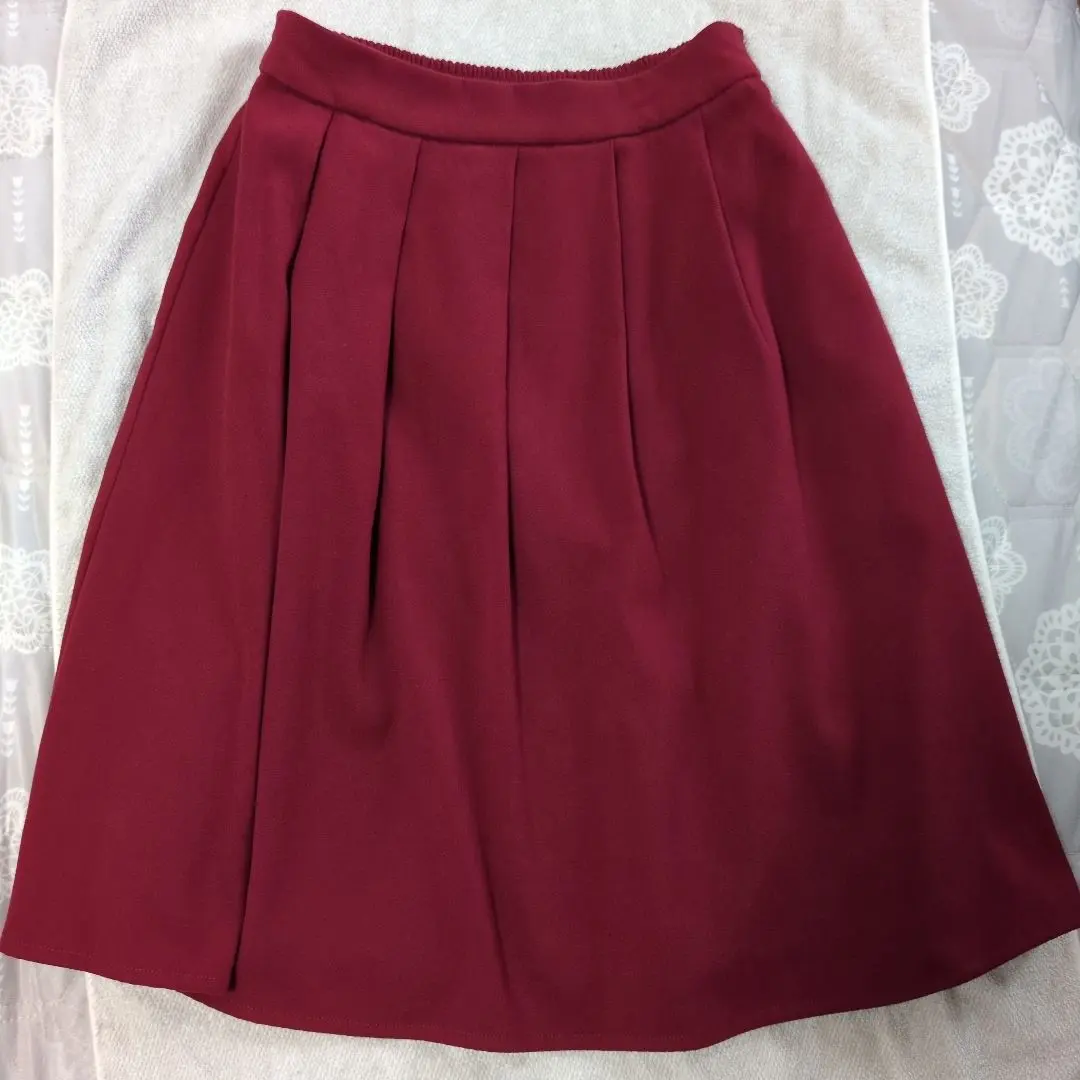 Thumbnail of Burgundy flare skirt, elastic waist