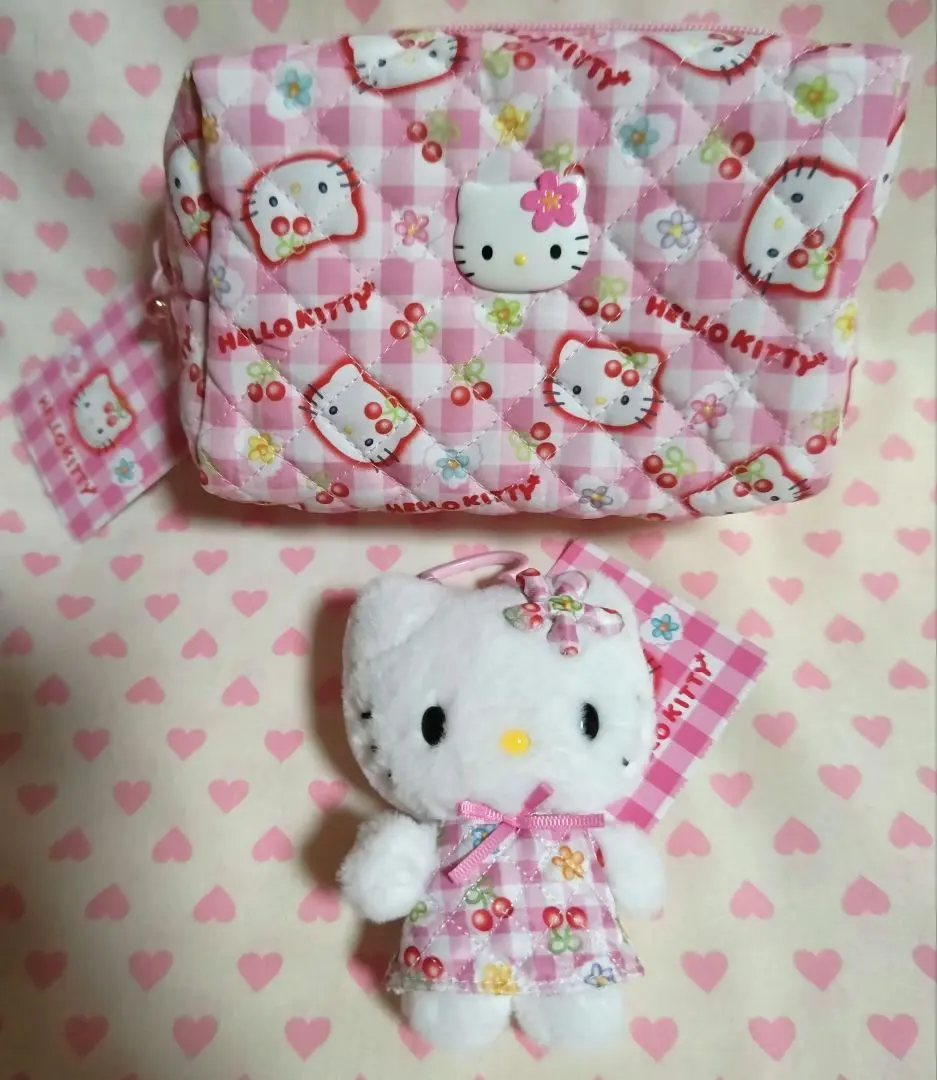 Thumbnail of Two Hello Kitty Mascot Pouches: Cherry Kitty, Everyone's Quilt Series!