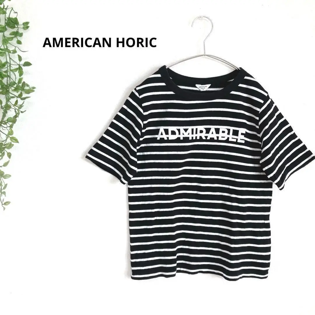 Thumbnail of American Holic Border Pattern Short Sleeve T-shirt Adult Casual M