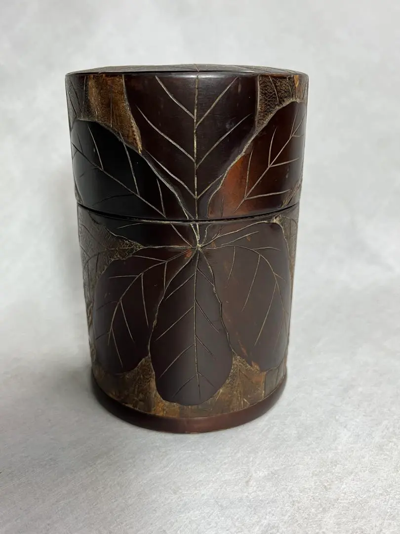 木製茶筒 茶匙付き 的縮圖