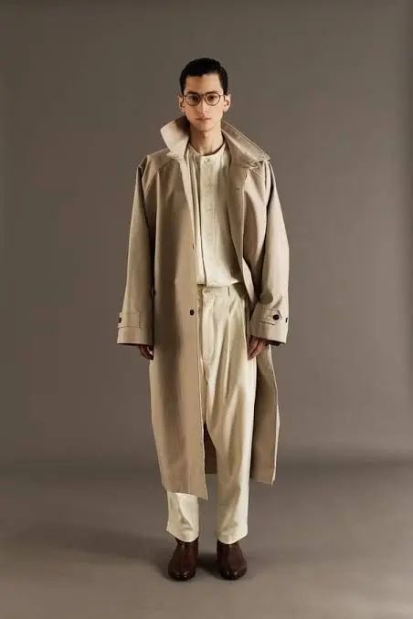 HED MAYNER ベージュ リネン トレンチコート HED MAYNER “AW19 COLLECTION” | MAIDENS SHOP | メイデンズショップ