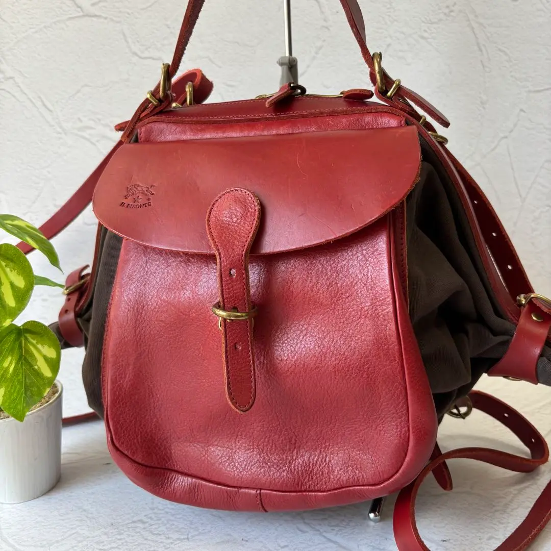 【美品】イルビゾンテ　トートバッグ　キャンディーバッグ　肩掛け　レザー　ロゴ型押 美品】イルビゾンテ ショルダートートバッグ オールレザー ロゴ