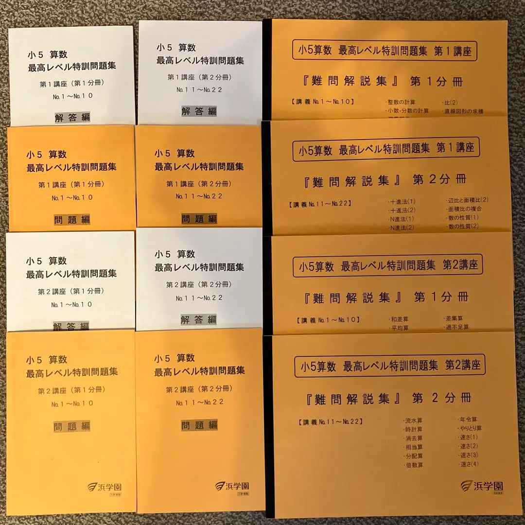 2025年最新】浜学園 小5 最高レベル特訓 難問解説集の人気