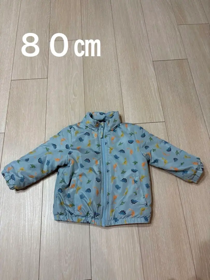 Thumbnail of Dinosaur Pattern Light Blue Outerwear 80cm, with Hood