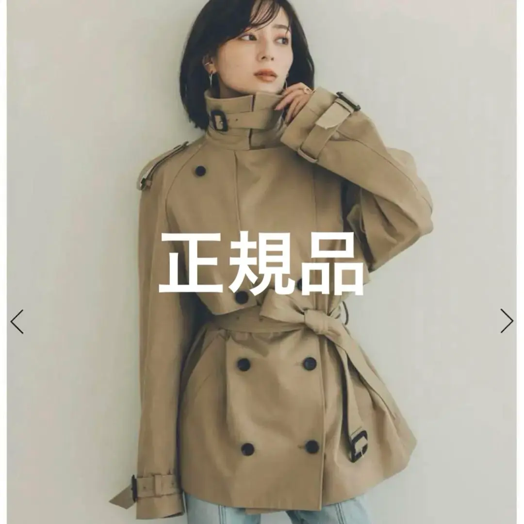 最終値下げアニュアンス　ハーフオーバートレンチコートMサイズ ハーフオーバートレンチコート(S BEIGE): アウターanuans