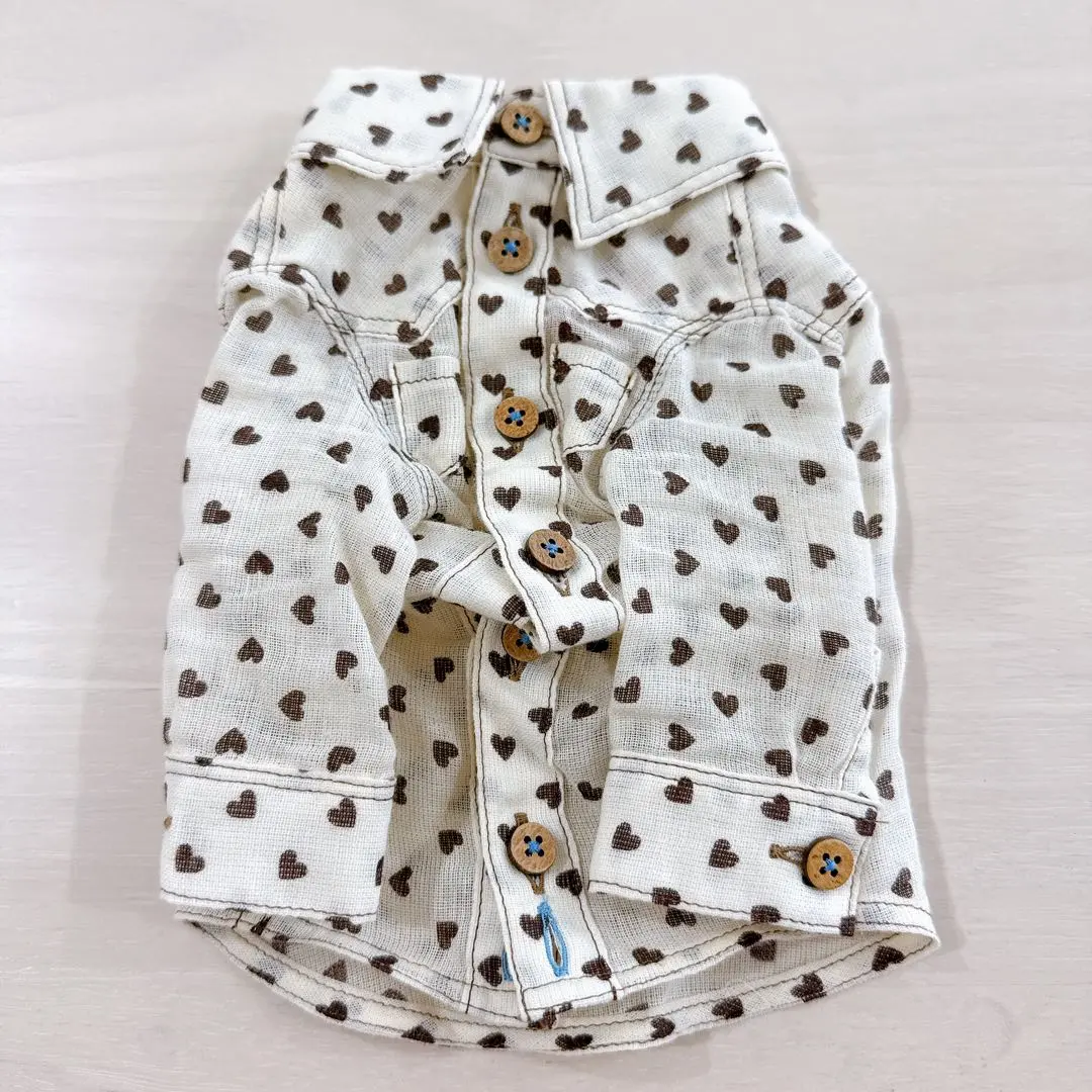 アトリエgg ストライプデニム犬服 エッフェル塔刺繍付き18号 ダブルガーゼ 生地 echino エチノ field ストライプ柄 チェック