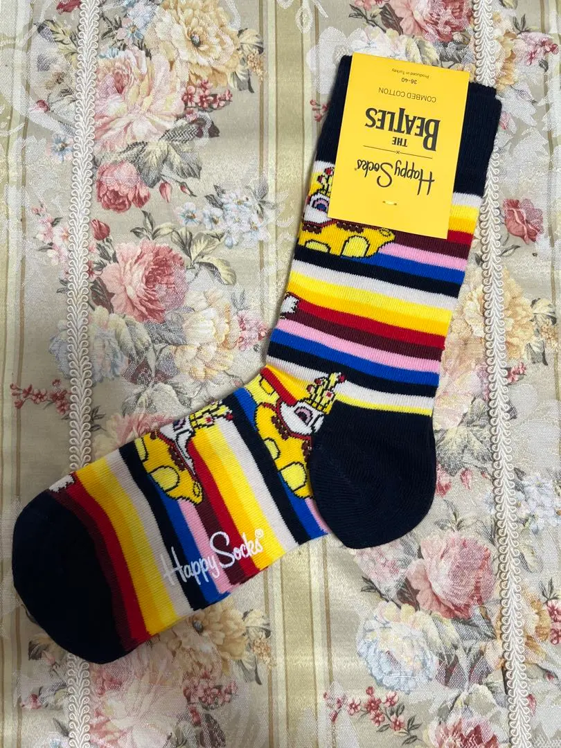 【新品・未使用】ビートルズ Happy Socks Happy Socks - 【The Beatles】Beatles Sock / ビートルズクルー