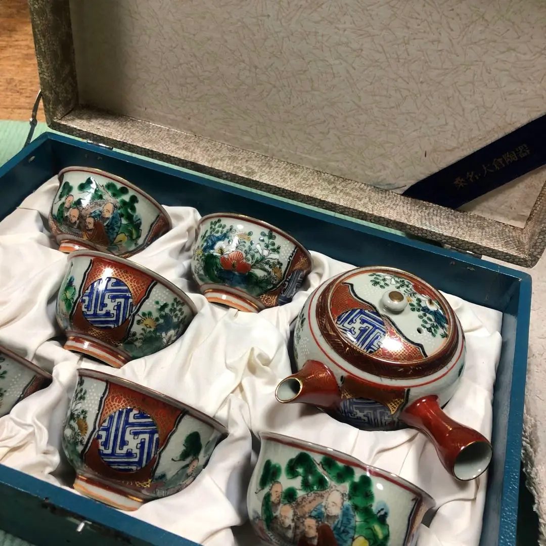 九谷焼 九谷庄三作茶器セット 時代物 新品未使用