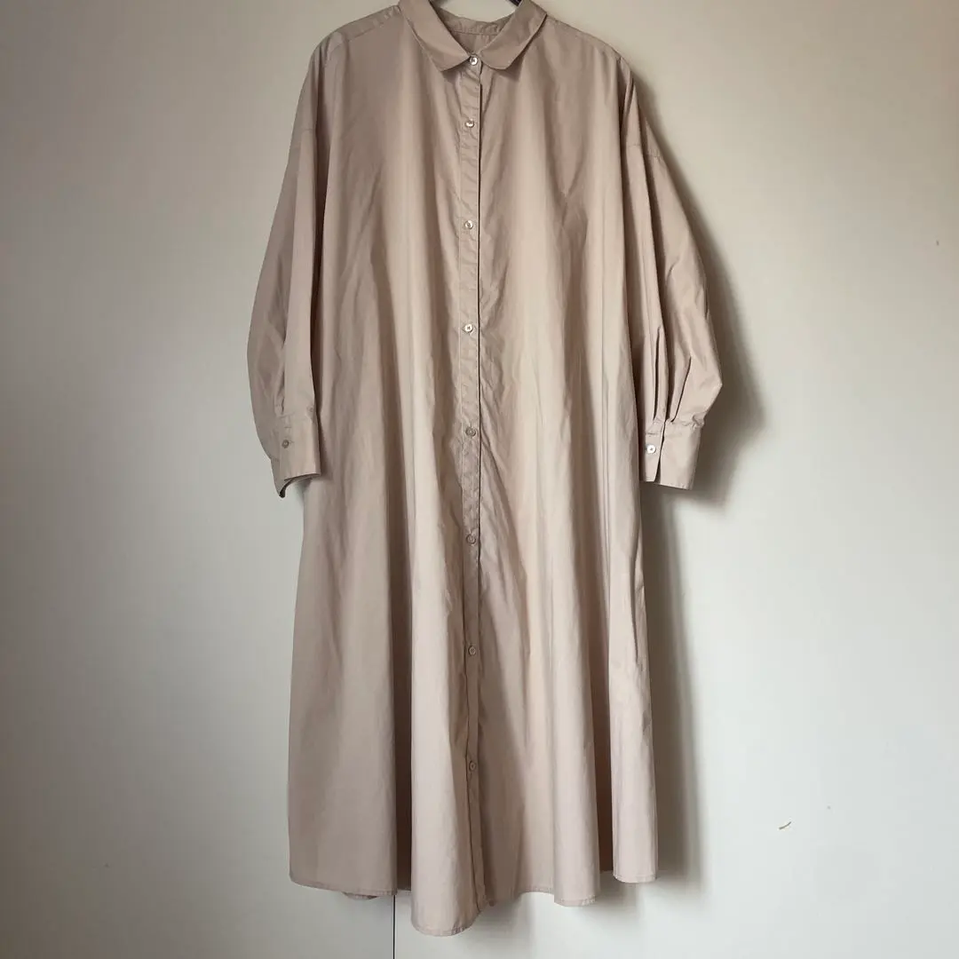 Thumbnail of Beige shirt dress, long sleeves, GU size L