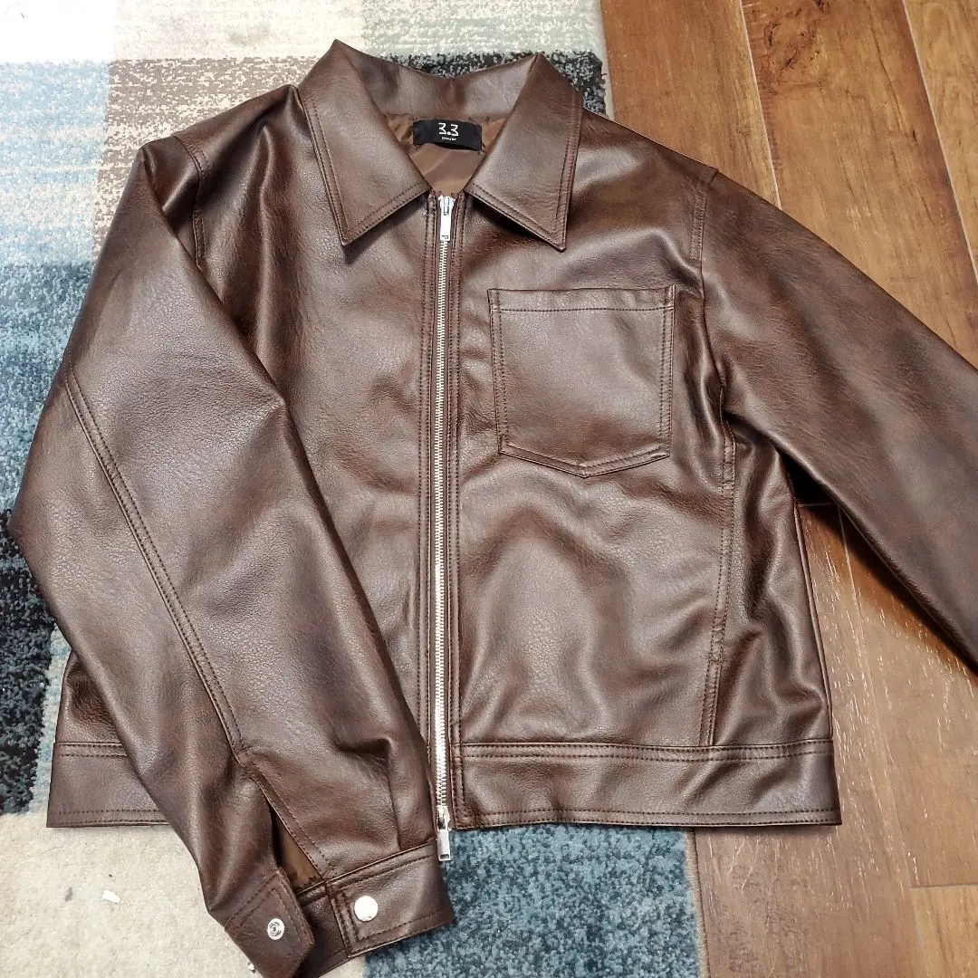 Thumbnail of 3.3 Brown Leather Jacket L