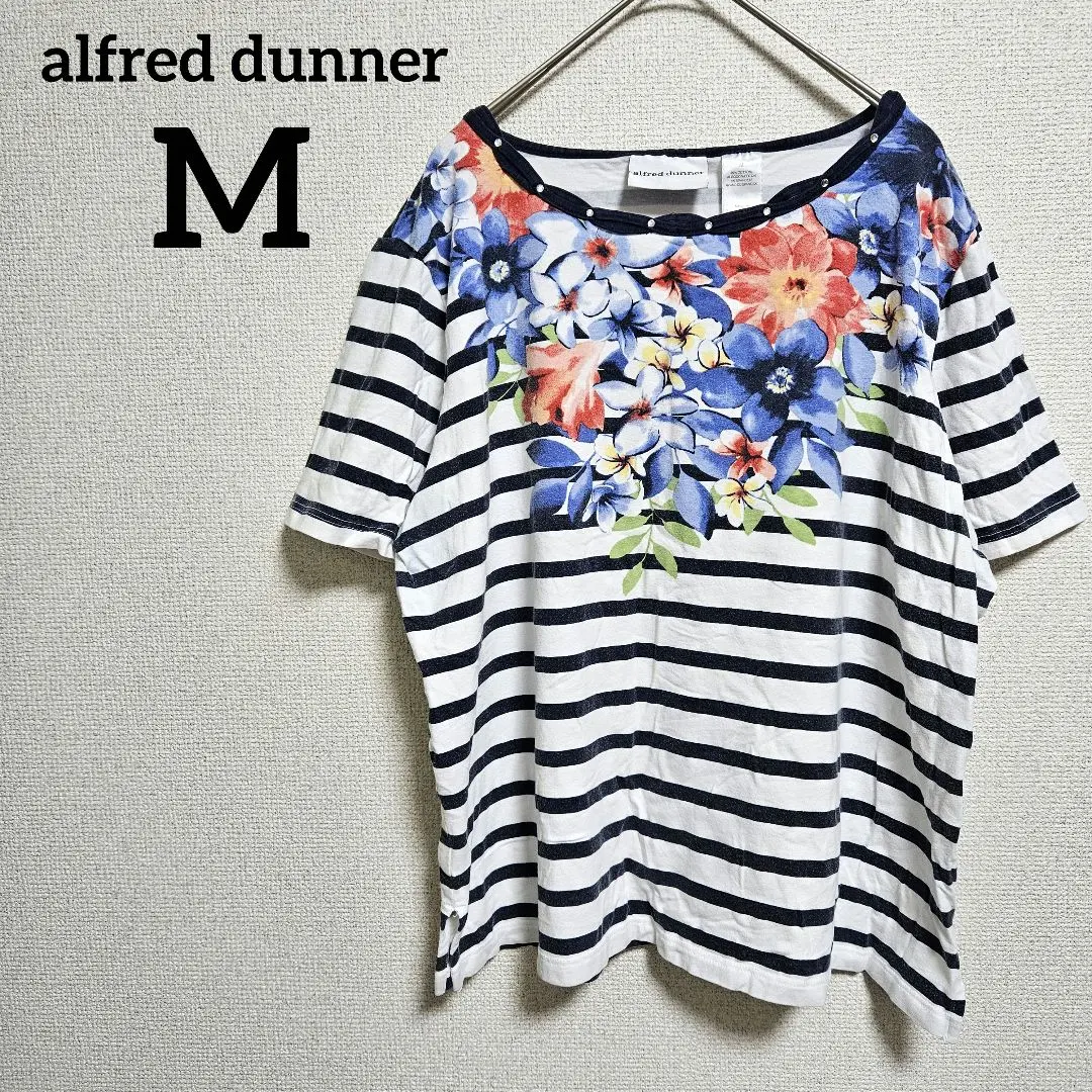 Thumbnail of Alfred Dunner [M] Floral Border Short Sleeve T-Shirt White Colorful