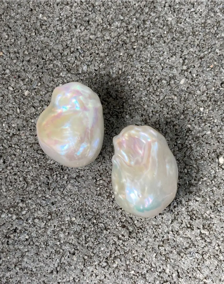Thumbnail of No Hole S-Class Iridescent Baroque Pearl Earrings