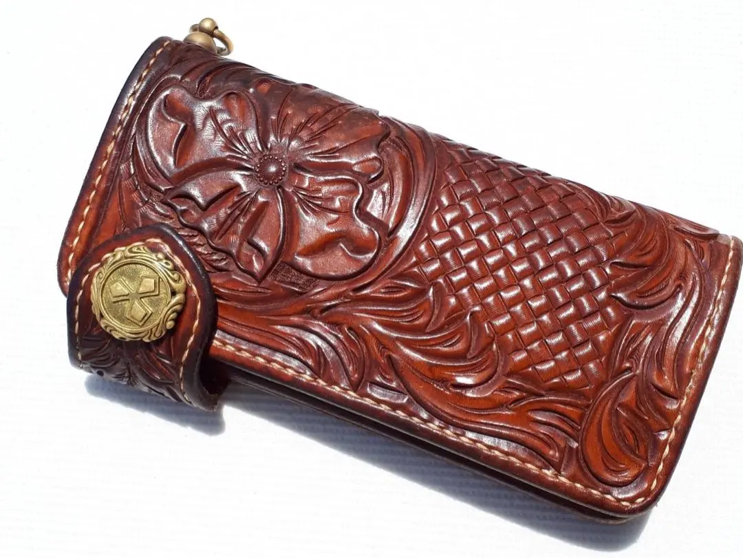 【希少】大和工房 ウォレット アメリカンレザー ハンドメイド 長財布 コンチョ 希少】大和工房 ウォレット アメリカンレザー ハンドメイド 長