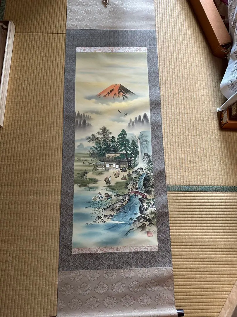 掛け軸 今井月庵 開運十全図 七福神 絹本 希少 軸装 茶道具 掛軸 美品 です 掛け軸 今井月庵 開運十全図 七福神 絹本 希少 軸装 茶道具 掛軸