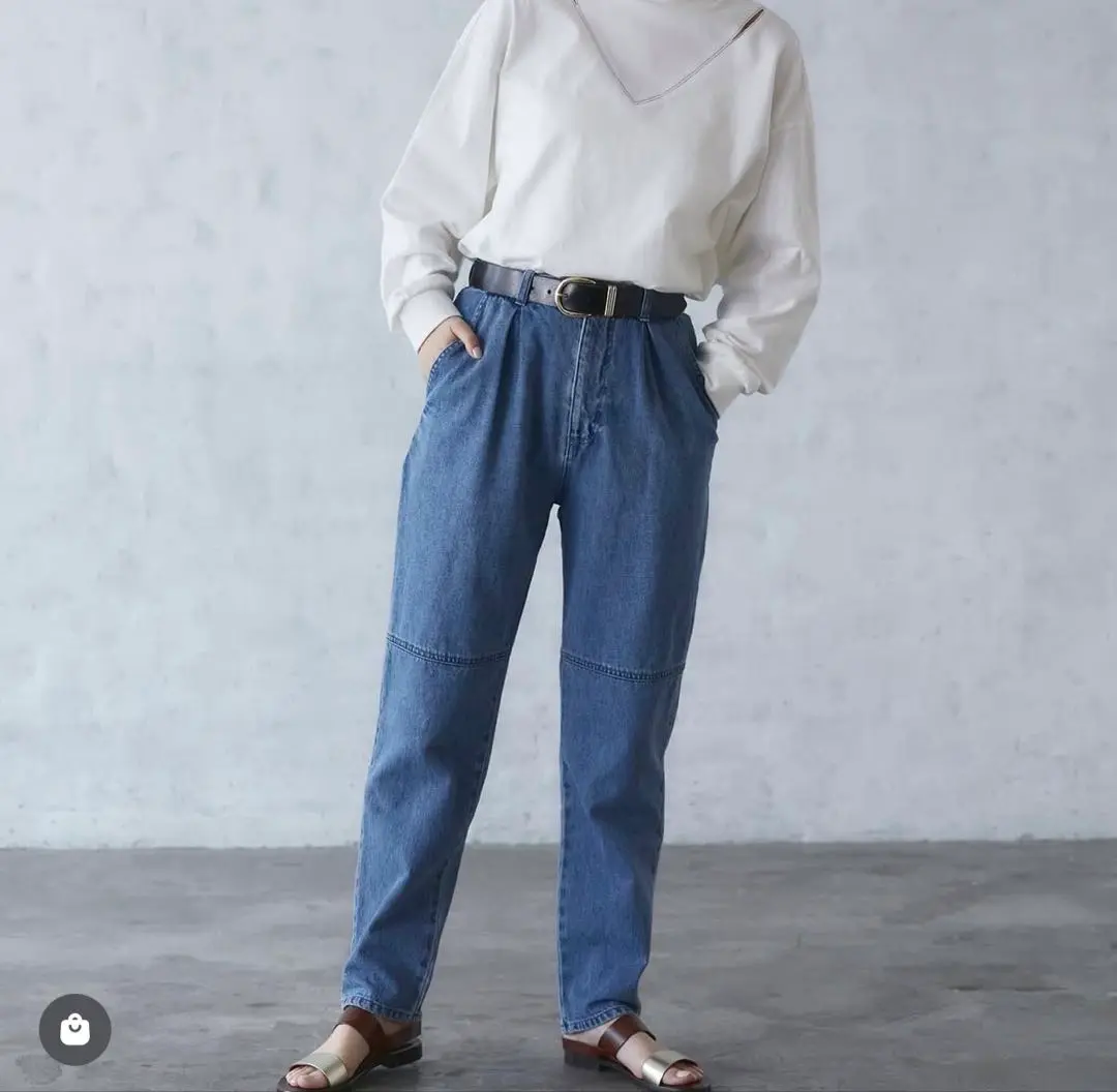 アンティミテ INTIMITE インディゴ ワイドレッグ デニムパンツ　美品 アンティミテ INTIMITE インディゴ ワイドレッグ デニムパンツ 美品