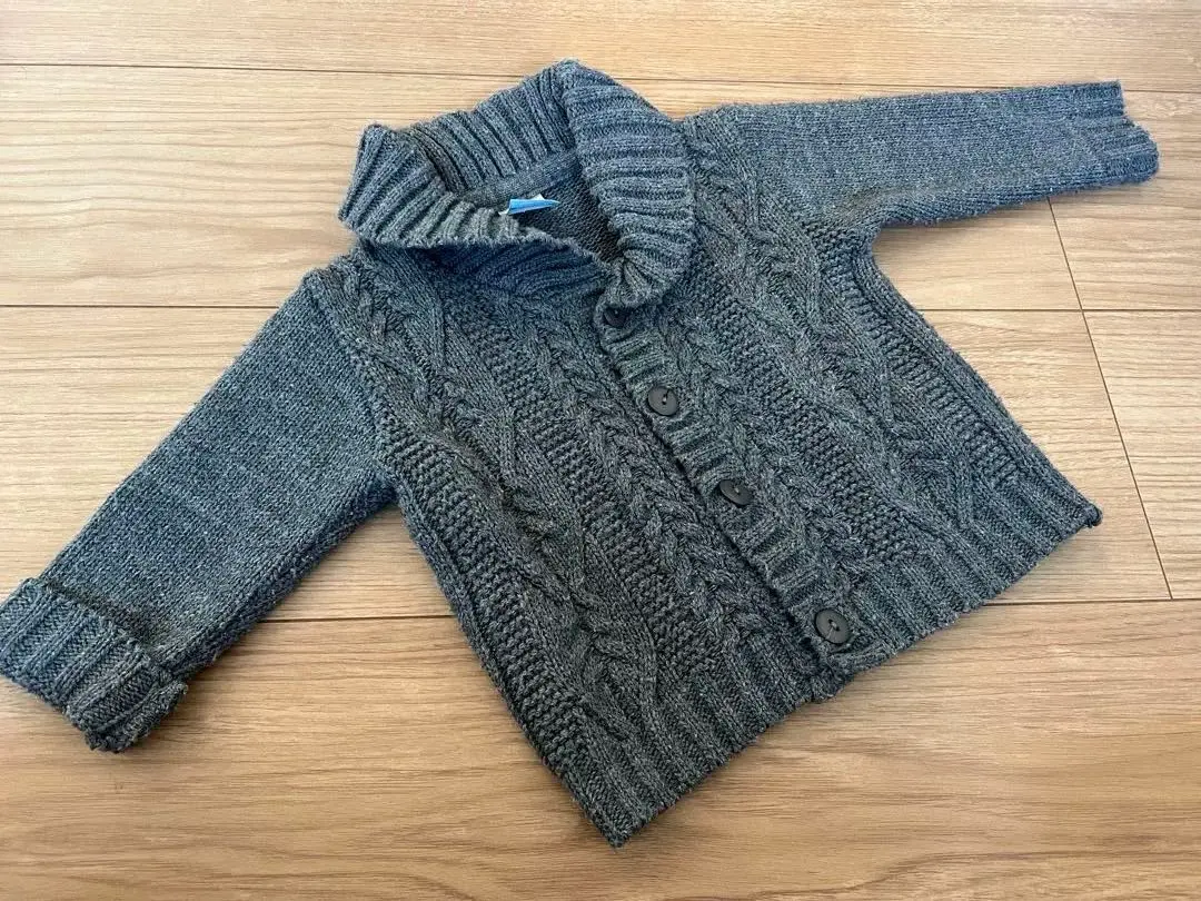 Thumbnail of Cable Knit Cardigan, Gray, Size 70