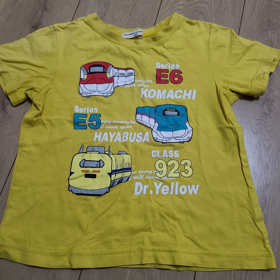 新幹線印花 T 恤 120cm 黃色 的縮圖