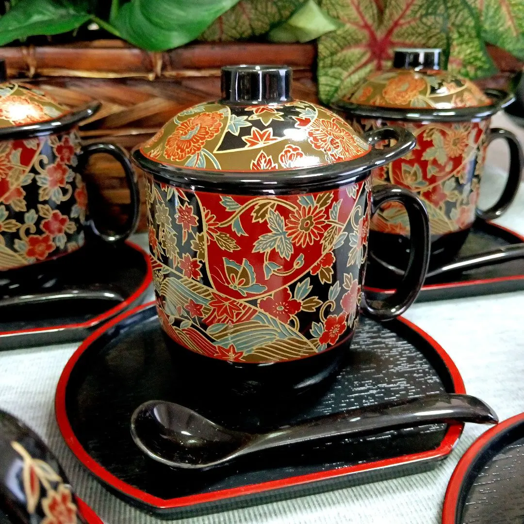 有田焼　茶碗蒸し　手描　絵付　金彩　ペア　2客　アンティーク 有田焼 茶碗蒸し 手描 絵付 金彩 ペア 2客 アンティーク