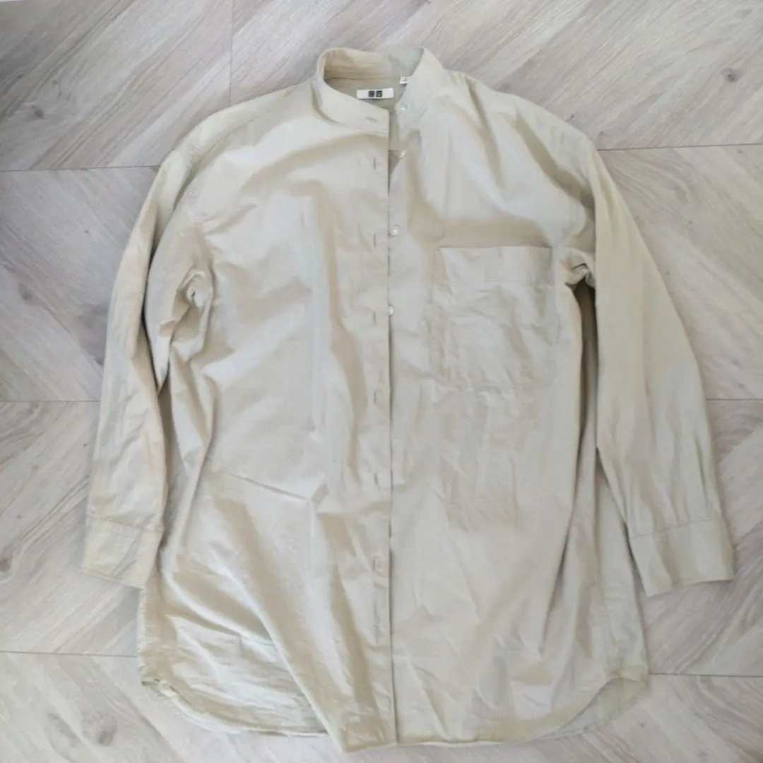 Thumbnail of Beige button-down shirt, long sleeve