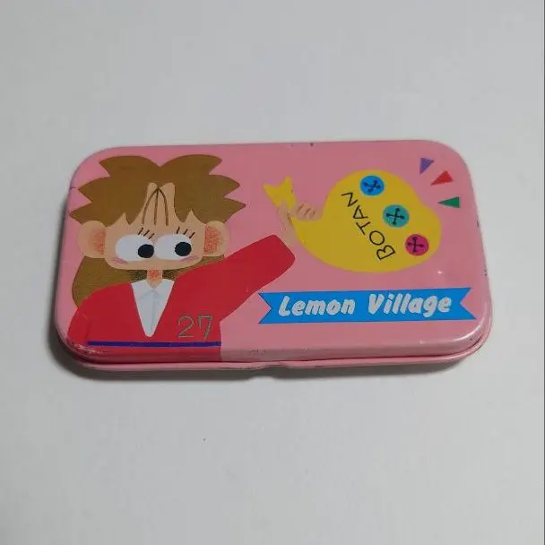 [中古]　レモンビレッジ　缶ケース　Lemon Village レモンビレッジ 未使用 缶ペンケース 昭和レトロ lemon village