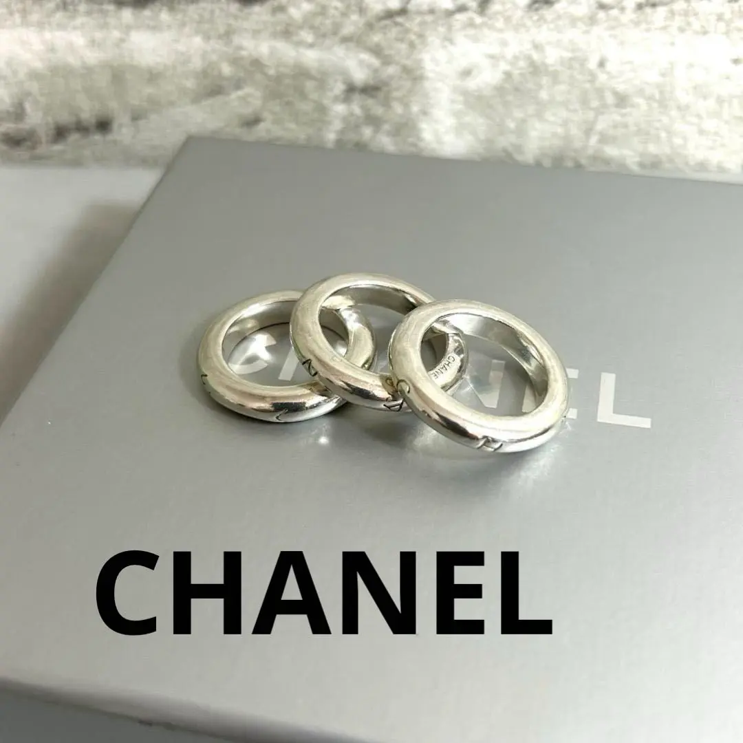 本物美品■シャネル■ココマーク アイコン 3連 リング/指輪/フリーサイズ CHANEL ココマーク3連チェーンリング | kaluas