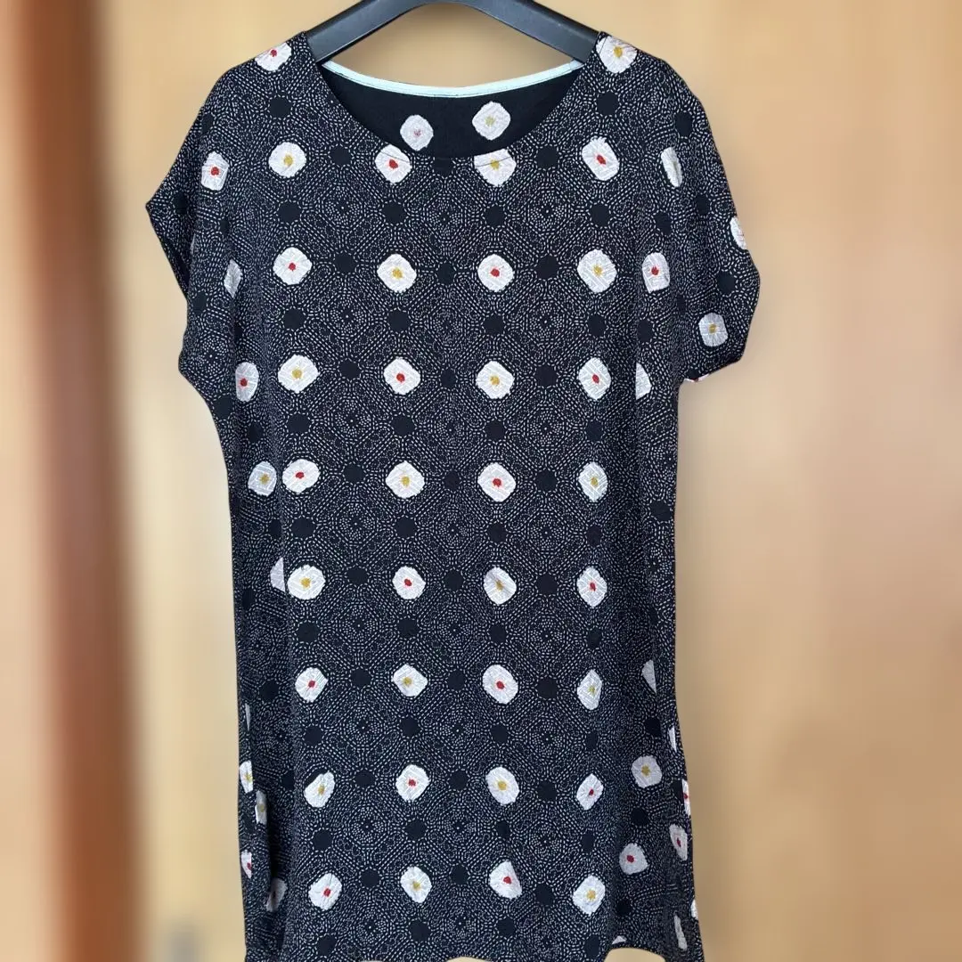 Thumbnail of Kimono Remake: Black Pattern Tunic ♦︎ Reduced Price