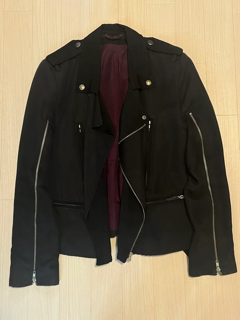 l*r様 ANN DEMEULEMEESTER ブラック ダブルライダースジャケ Ann-Demeulemeester-black-