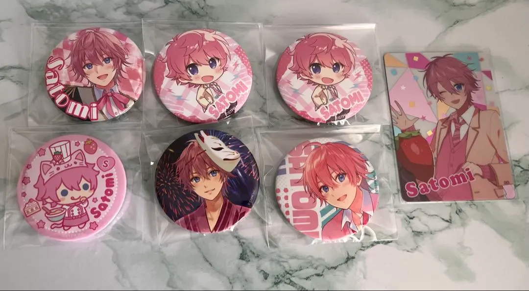 Thumbnail of Satomi (from Strawberry Prince) can badge and core card collection